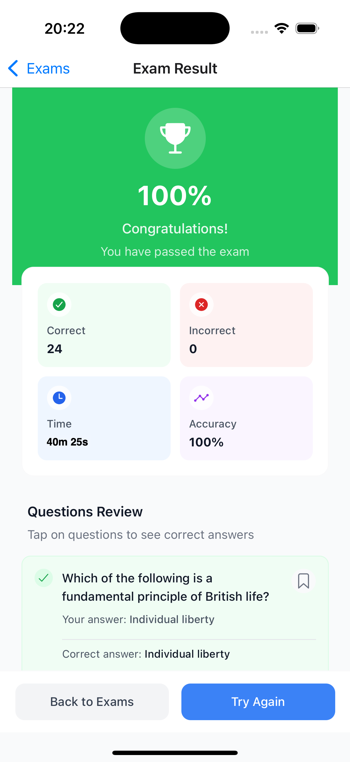 Results Screen